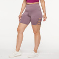 Lila hohe taillierte Biker Kurzhöhle aus den gemütlichen sportlichen Shorts Frauen Side Cross Plus Size Biker Short